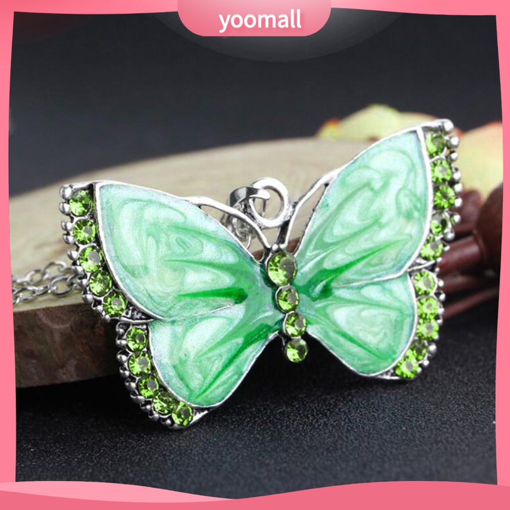 Vòng cổ Mặt Hình Bướm Đính Đá Phong Cách Retro Cho Nữ