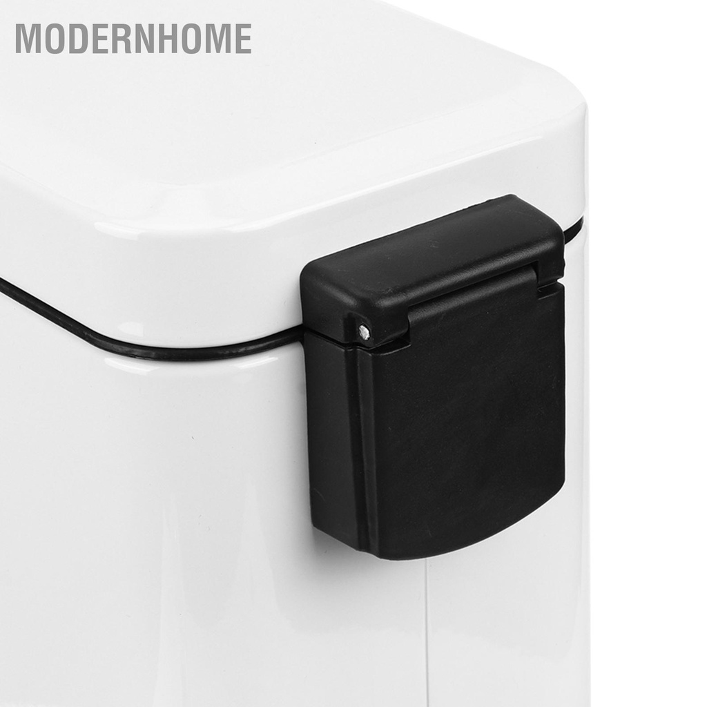 ModernHome Gia Đình Phòng Tắm Nhà Bếp Thép Không Gỉ Tắt Tiếng Đạp Rác Thùng Trắng 5L