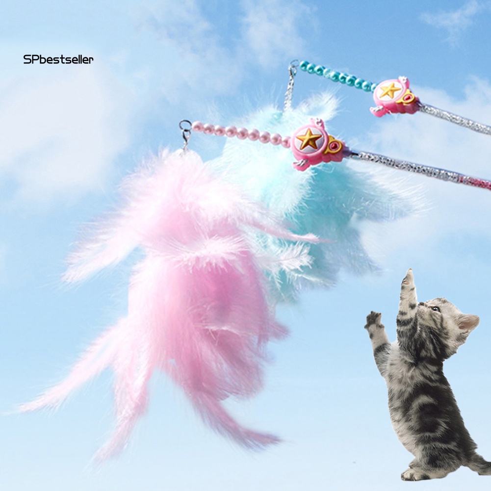 Gậy Trêu Mèo Đính Lông Vũ / Chuông / Ngôi Sao Độc Đáo Vui Nhộn