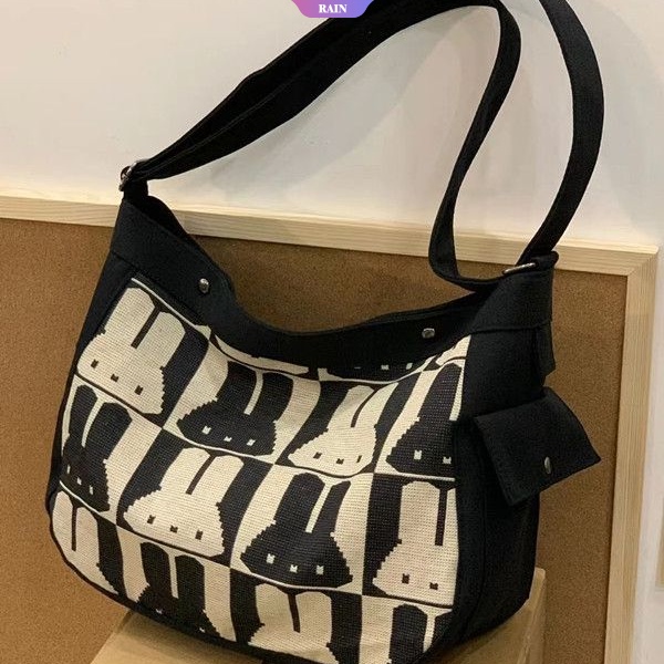 Túi Đeo Chéo Vải Canvas Sức Chứa Lớn Phong Cách Hàn Quốc Mới 2023 Dễ Phối Đồ Dành Cho Học Sinh Nữ [RAIN]