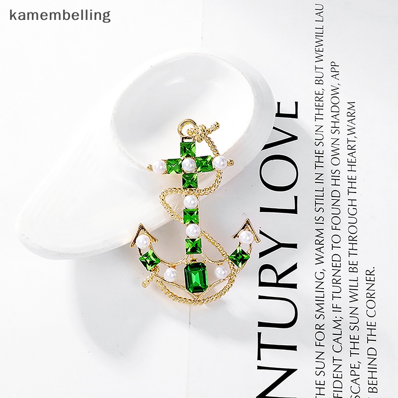 Ghim Cài Áo Hình Mỏ Neo Thuyền Màu Xanh Lá Phong Cách Baroque Cổ Điển Thời Trang Cho Nữ