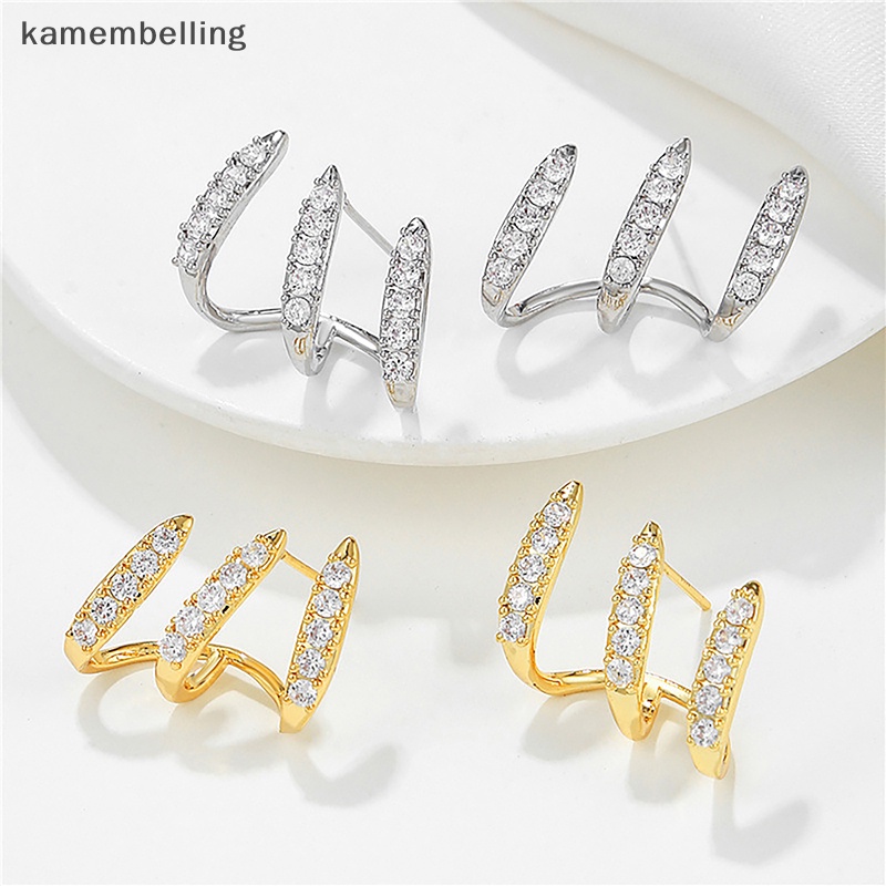 Kamembelling Khuyên Tai Đính Đá Zircon Thời Trang Dự Tiệc Cưới Cho Nữ