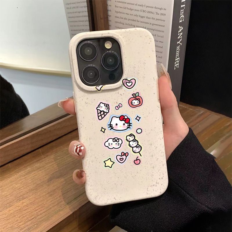 Ốp Điện Thoại Mềm Chống Sốc In Hình Mèo Kitty Cho Iphone 14pro 78Plus 13 max11 12 5JYM