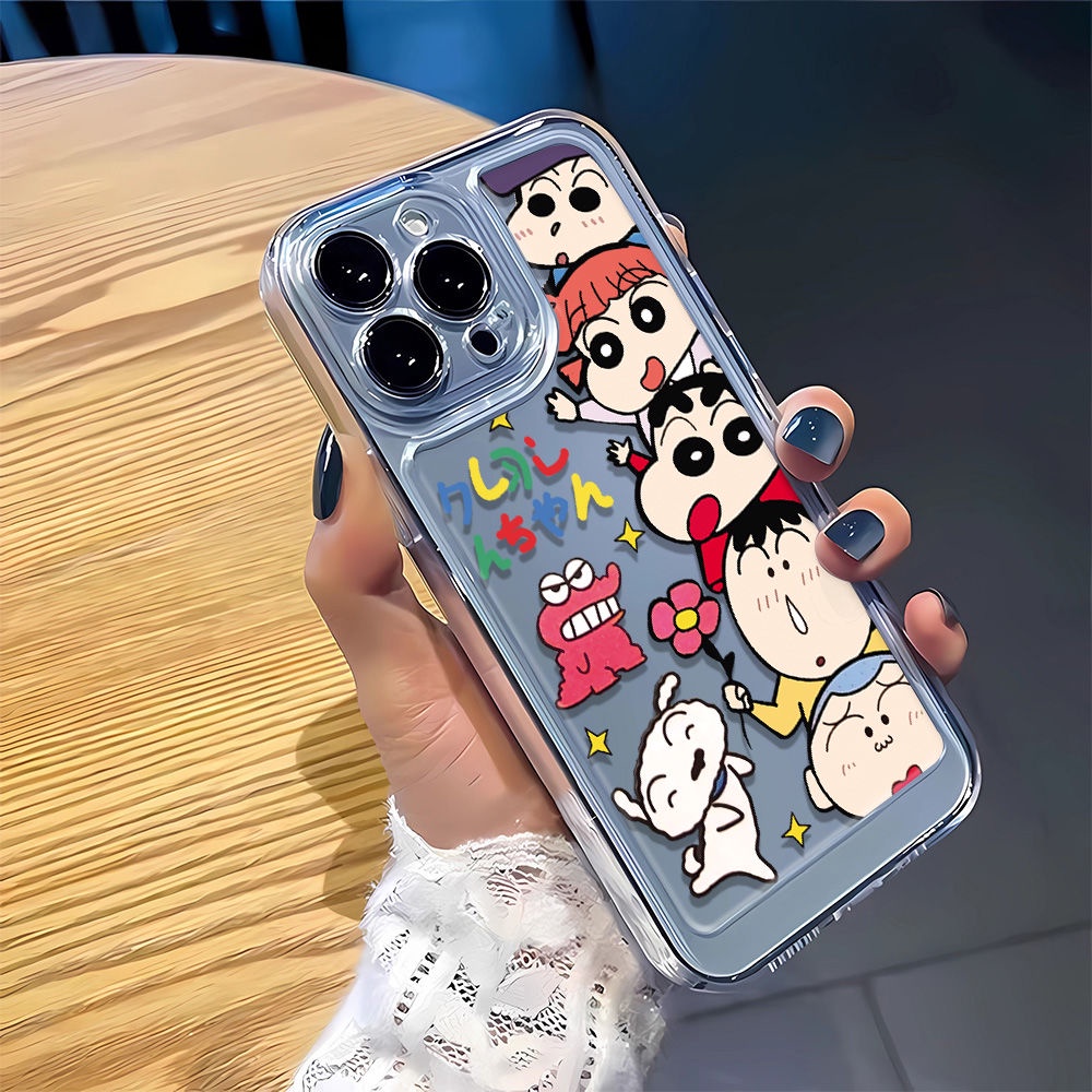 Ốp Điện Thoại Mềm Chống Sốc In Hình Khủng Long Shin-Chan Cho Iphone 8 Iphone 14 Pro Max 12 11 13 Plus 7 NLTB