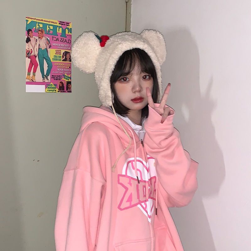 Áo Khoác Hoodie Mỏng Dáng Rộng Phối Khóa Kéo Thời Trang Xuân Thu Cho Nữ