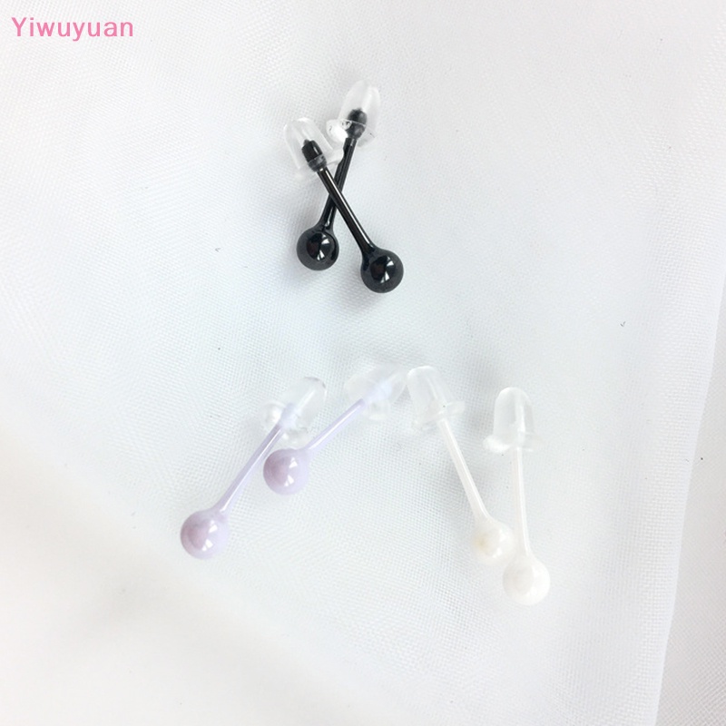 1 Đôi Bông Tai Bằng Gốm Nhiều Màu 4mm Mới