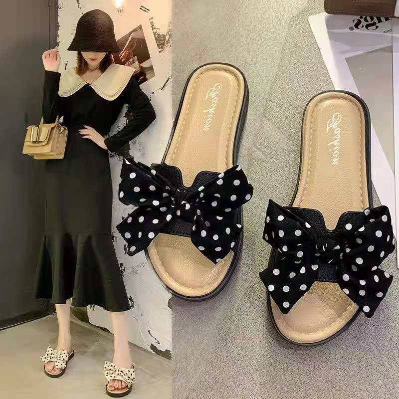 Huaqoo Dép bánh mì guốc dép giày nữ Màu Sắc Đơn Giản Thoải Mái Cao Gót Chống Trơn Trượt dép đế xuồng 30ZHDLX071317