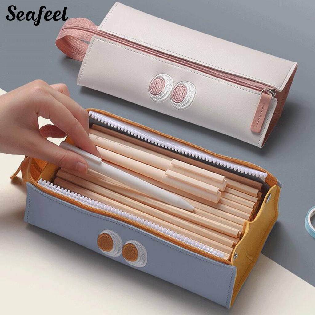 Túi Đựng Bút Bằng Da Sức Chứa Lớn Cho Nữ Sinh