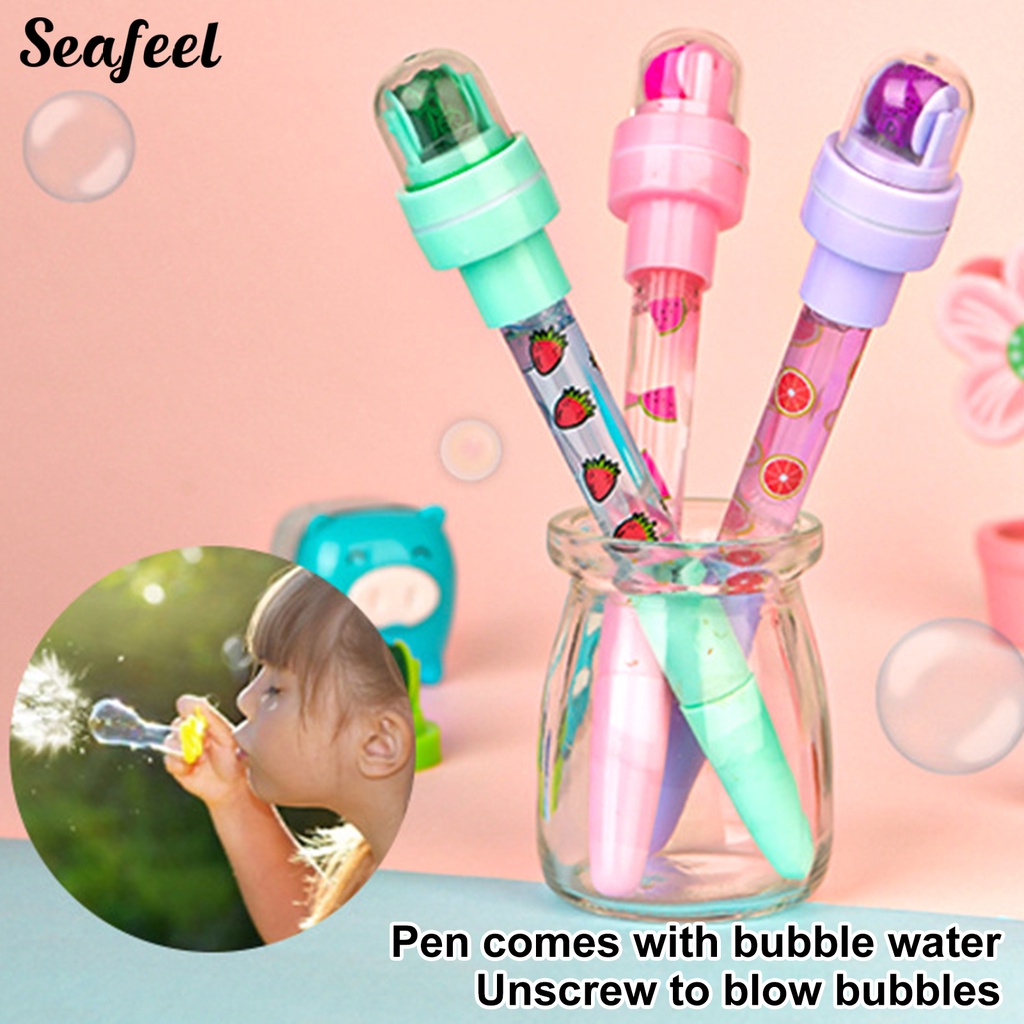 Bút Bi Nhựa Họa Tiết Dễ Thương Có Đèn Và Bong Bóng