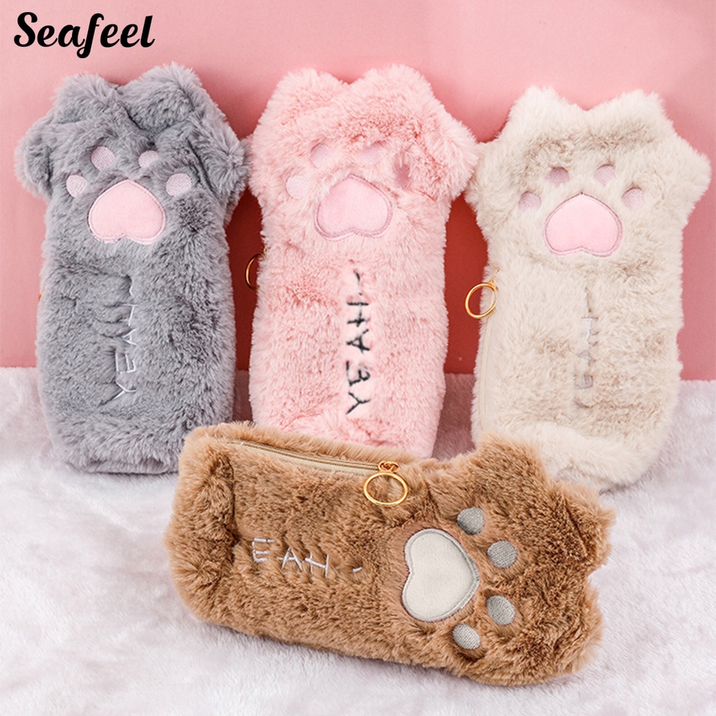 Túi Đựng Bút Chống Bụi Hình Chân Mèo Hoạt Hình Dễ Thương