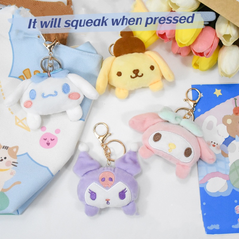 Móc Khóa Búp Bê Nhồi Bông Sanrio Cinnamoroll Melody Dễ Thương