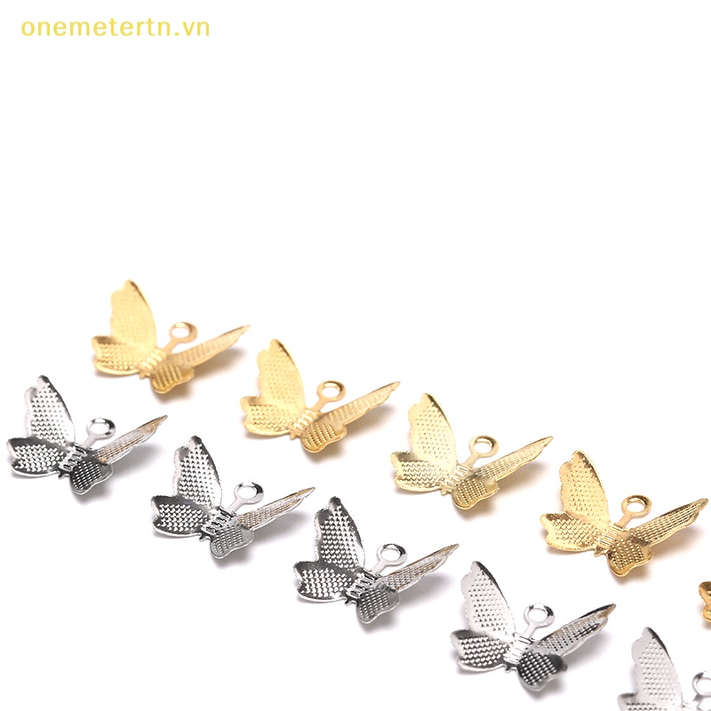 Onemetertn Set 100 Phụ Kiện Trang Sức Hình Bướm Bằng Kim Loại DIY