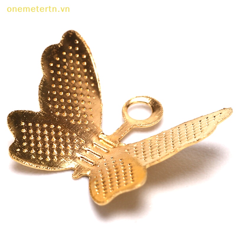 Onemetertn Set 100 Phụ Kiện Trang Sức Hình Bướm Bằng Kim Loại DIY