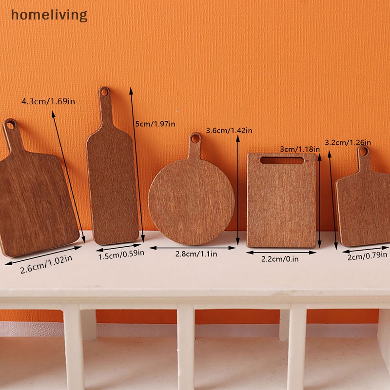 Bộ 5 Thớt Cắt Bánh Mì Tỉ Lệ 1: 12 Dùng Trang Trí Nhà Búp Bê