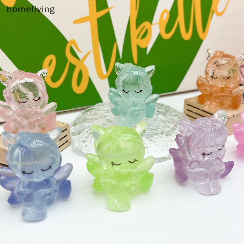 Set 2 Tượng Cáo Chín Đuôi Bằng Nhựa Phát Sáng Trong Bóng Tối Trang Trí Tiểu Cảnh / Nhà Búp Bê DIY