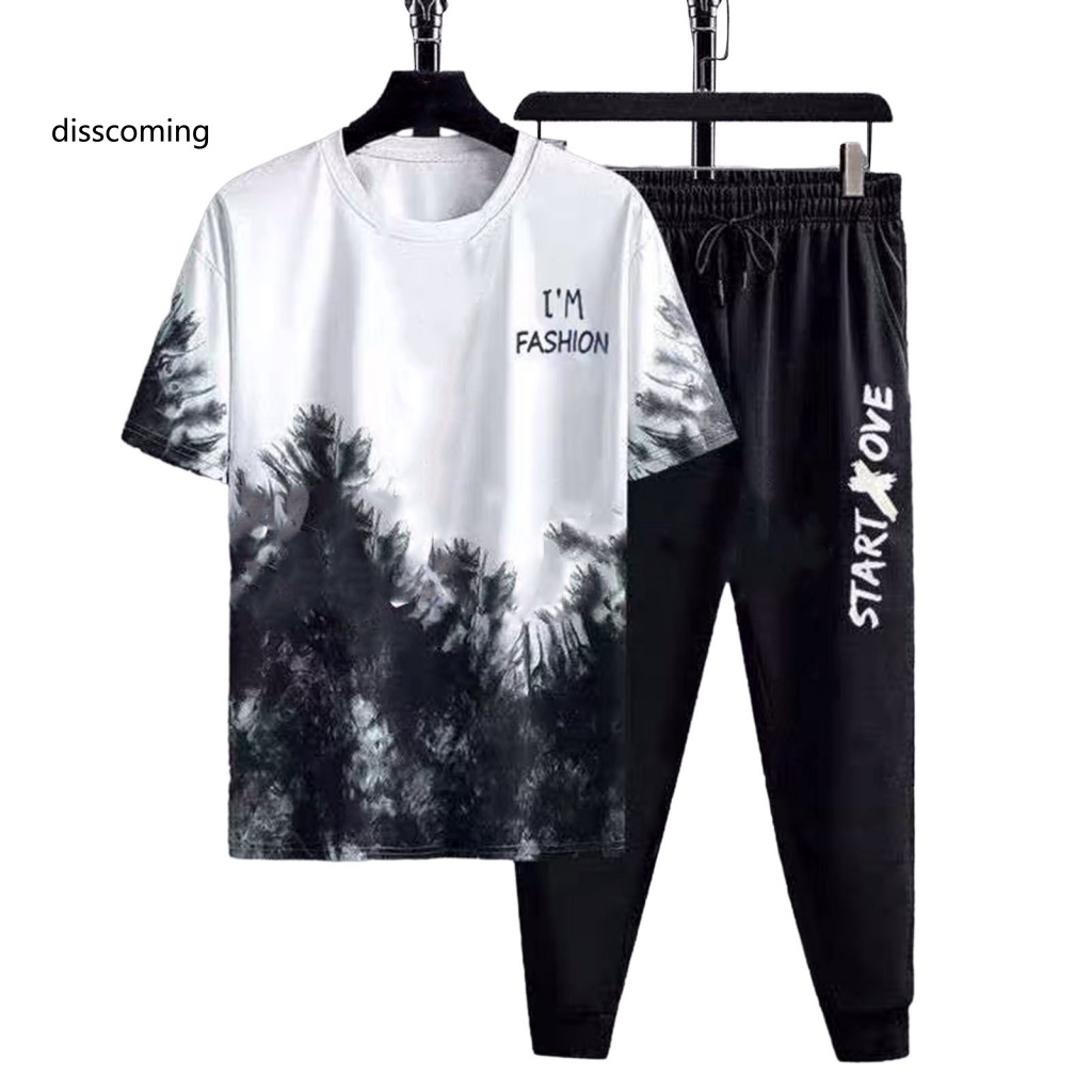 Áo Khoác Dáng Dài In Họa Tiết Cá Tính Trẻ Trung| Bộ Áo Thun Ngắn Tay + Quần Thể Thao Màu Gradient Thời Trang Mùa Hè Cho Nam