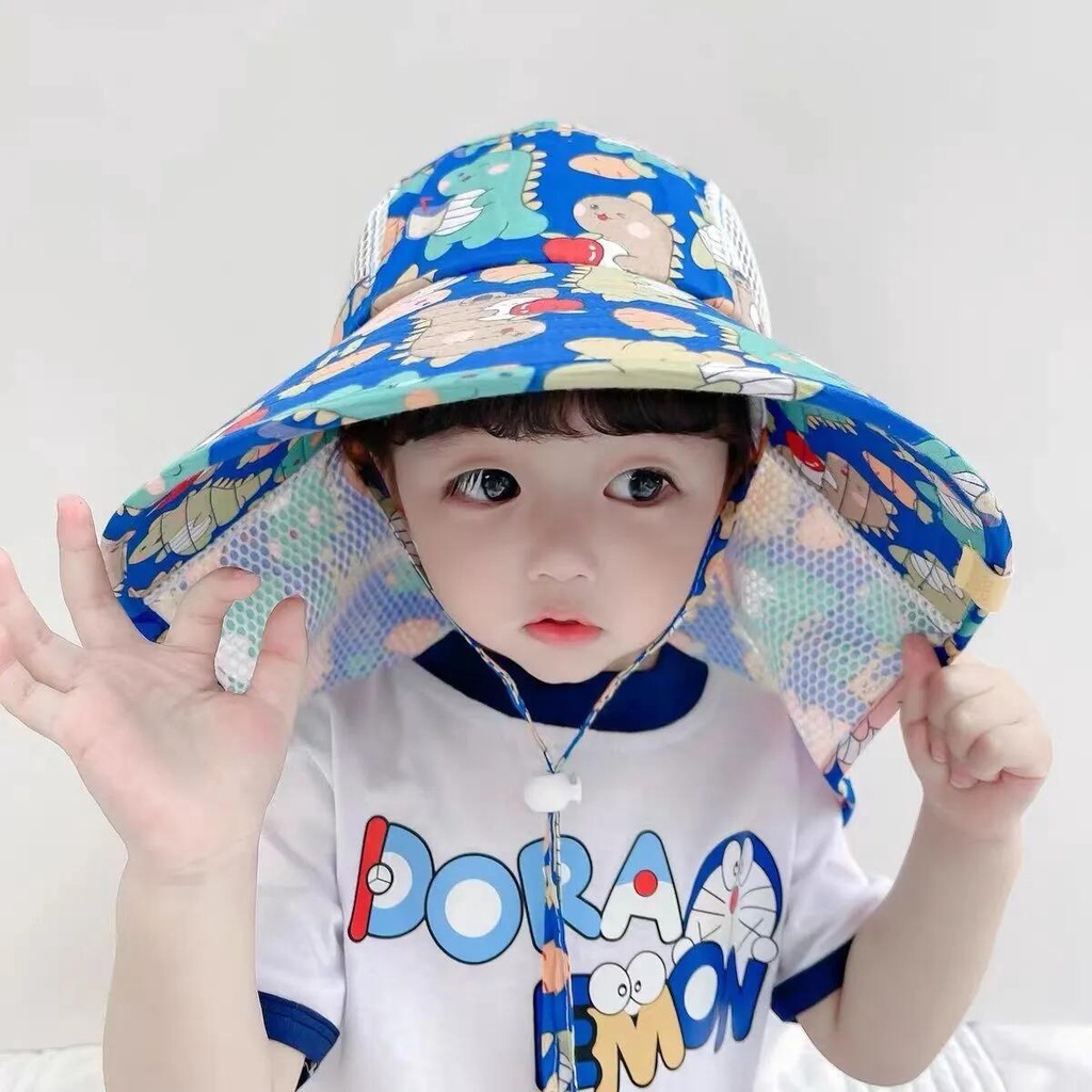 Mũ Tai Bèo Chống Nắng Phối Lưới Thoáng Khí Thời Trang Đi Biển Mùa Hè Cho Bé