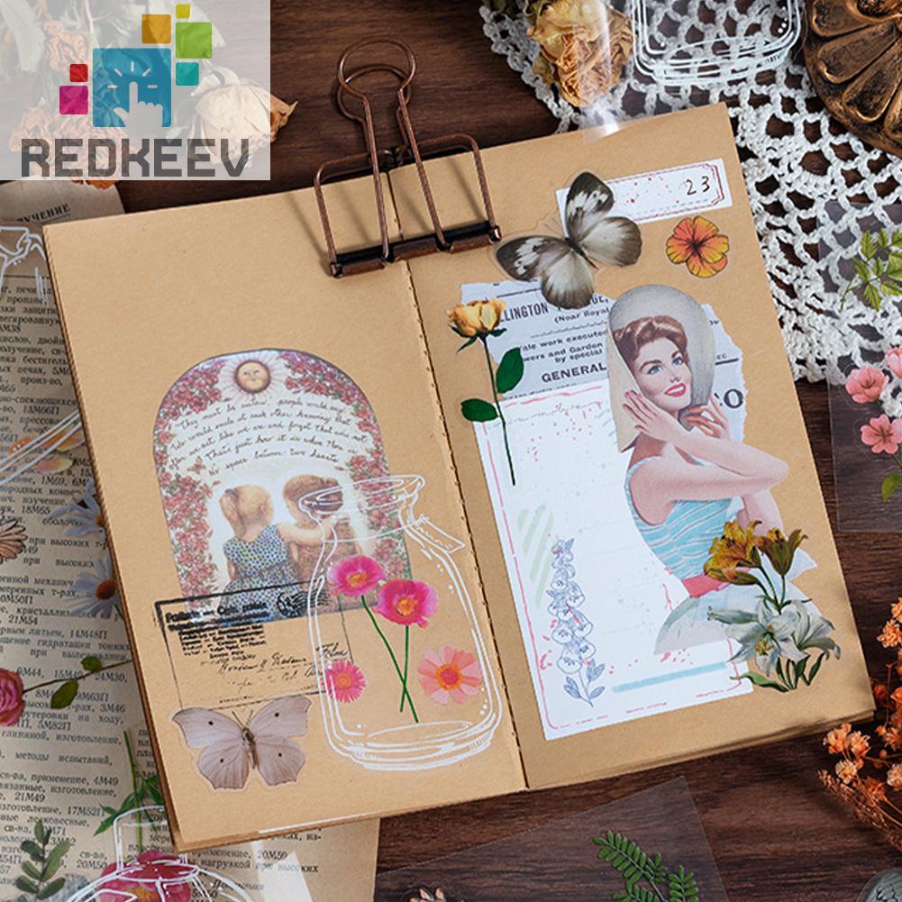 Sticker Dán Trang Trí Nhật Ký / Scrapbook Bằng PVC Phong Cách Vintage Dễ Thương