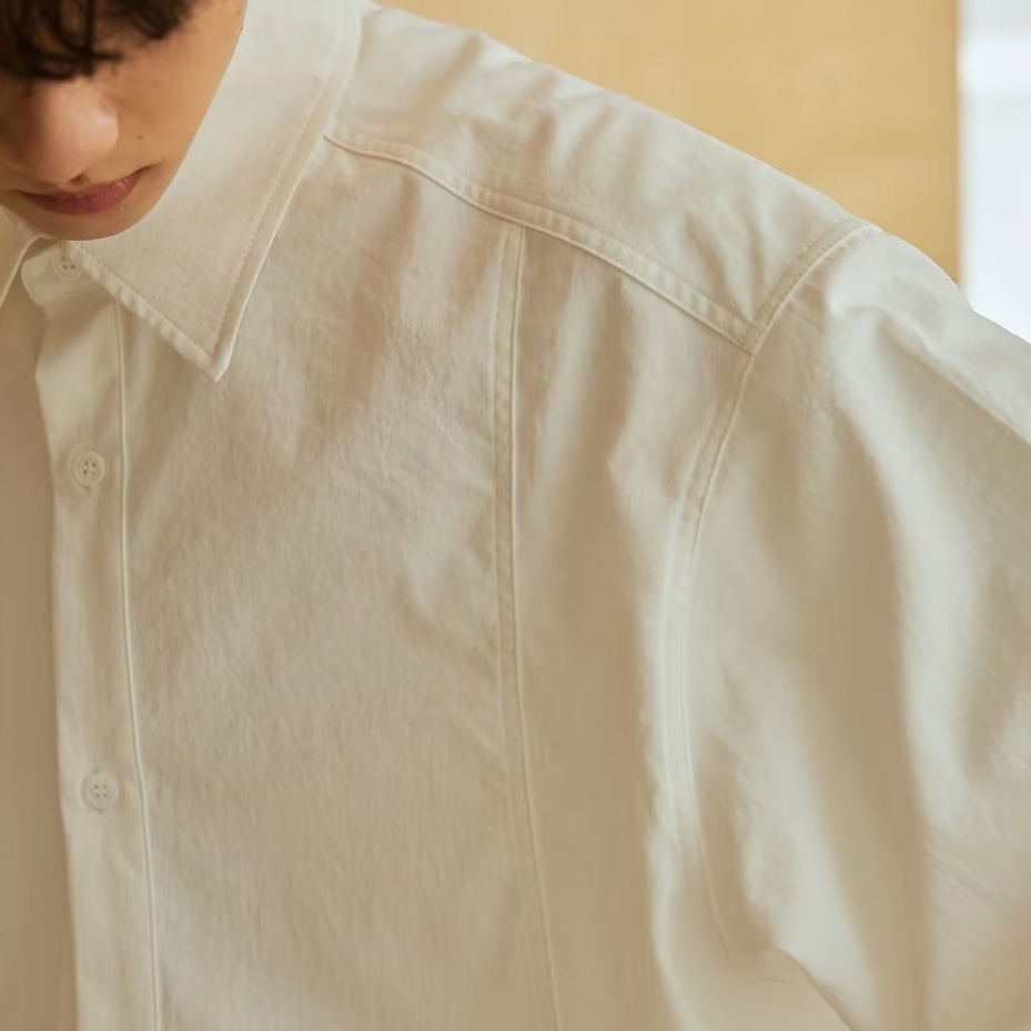 O Sơ Mi Nam Cơ Bản Phong Cách Hàn Quốc, Màu Sắc Đơn Giản, Chất Liệu Cotton Kiểu Dáng Rộng Rãi, Thích Hợp Cho Các Hoạt Động Giải Trí Và Thời Trang Cặp Đôi