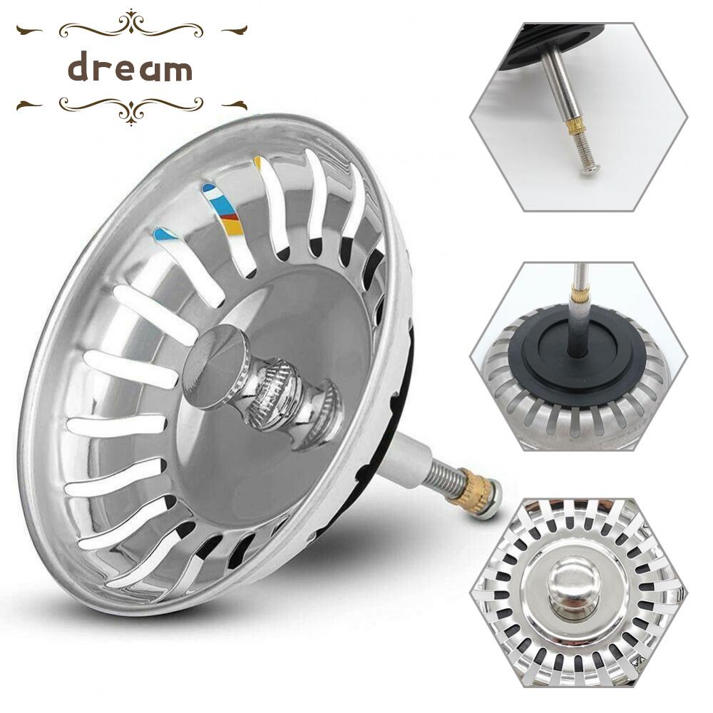 【DREAMLIFE】Sink Drain Waste Plug Parts Stainless Steel &amp; Rubber 30/50mm Accessory