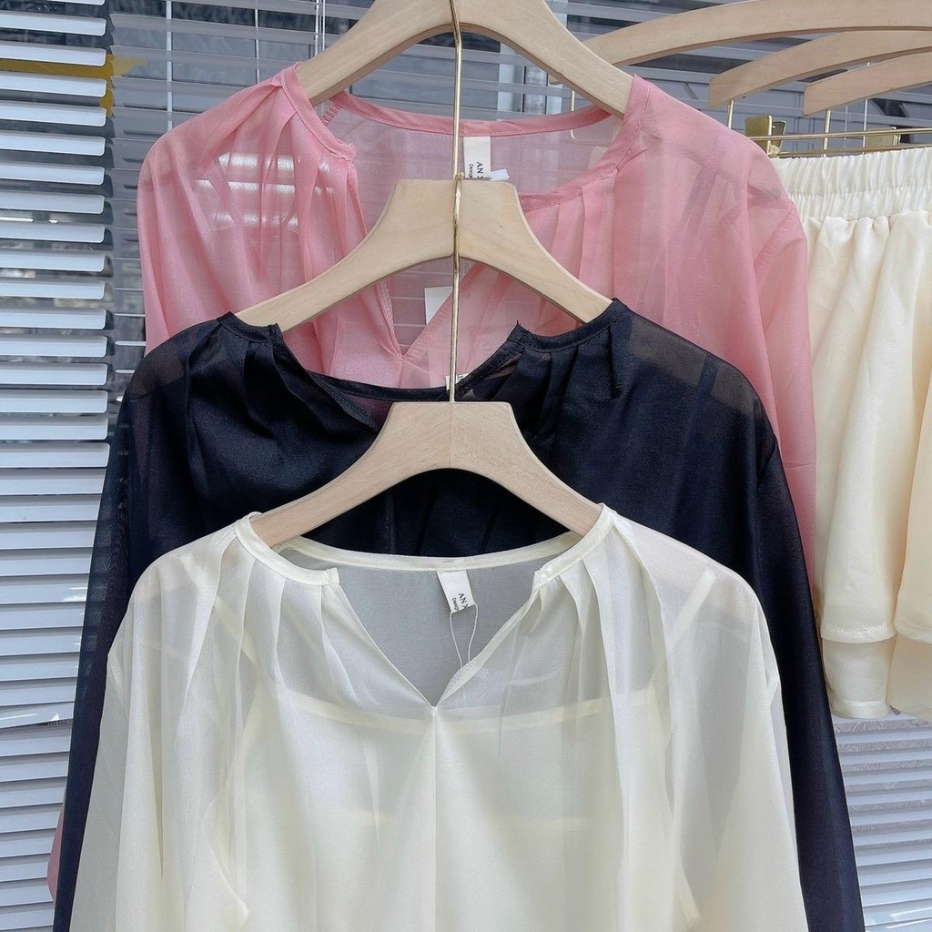 Set voan tơ 3 món áo điệu quần váy bèo cạp chun Tấm Clothes