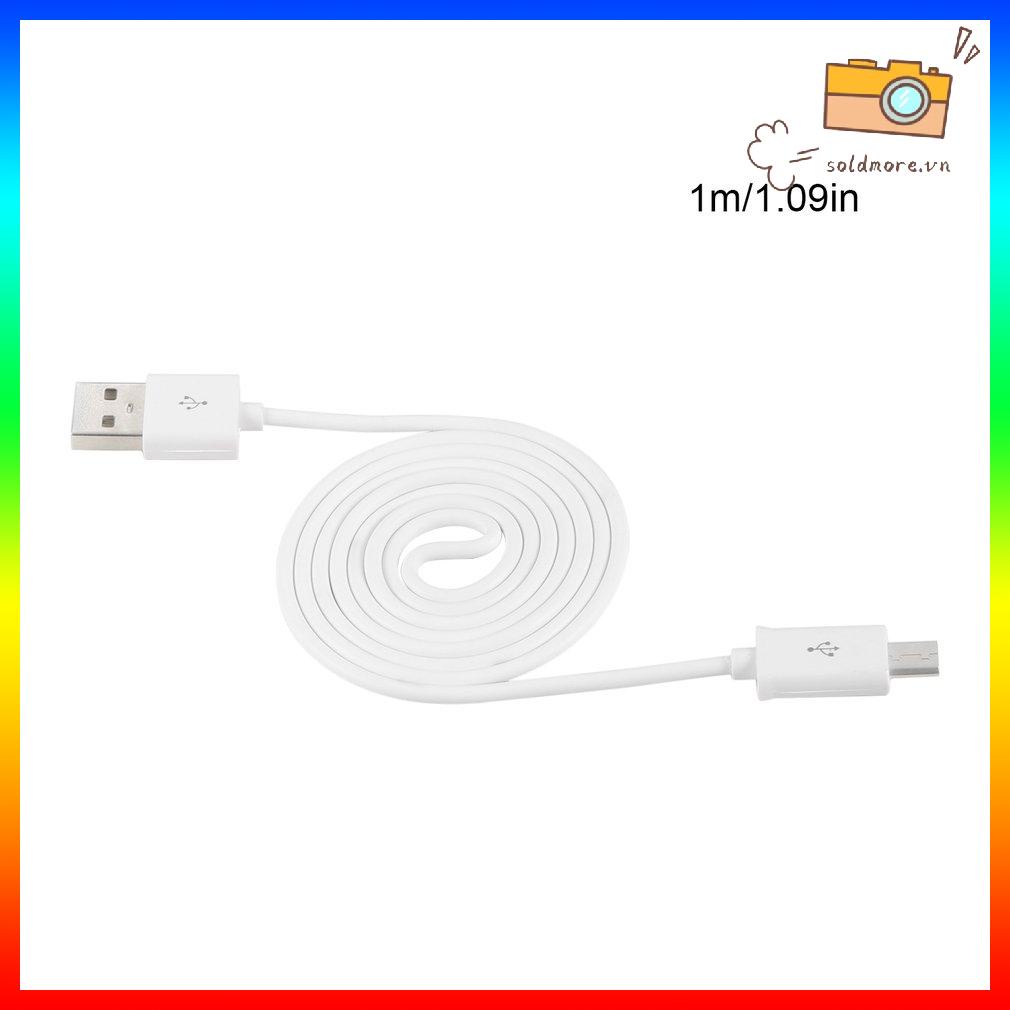 Dây tròn kích thước nhỏ Trọng lượng nhẹ 1m 3ft Tròn V8 Cáp dữ liệu sạc USB sang Micro USB cho điện thoại thông minh Samsung Máy tính bảng Cáp sạc dữ liệu