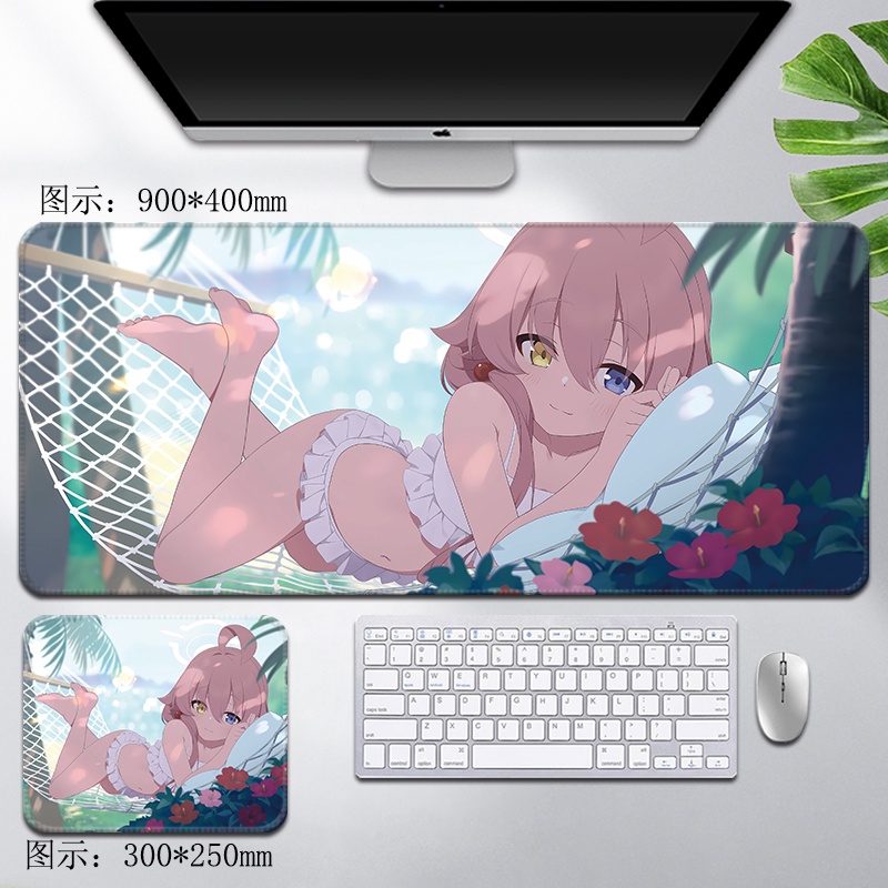 Takanashi Hoshino Mouse Pad Swimsuit Uncle Oversized Blue Archive Archive Anime Peripheral Locking Keyboard Desk Pad