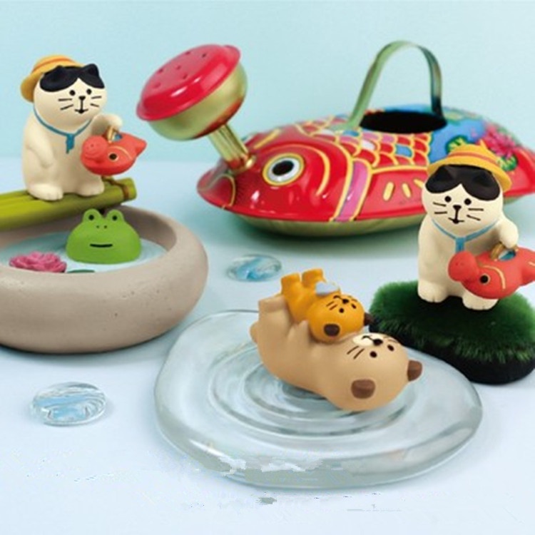 Mô Hình Chú Mèo Bằng Nhựa Resin Mini Dễ Thương Phong Cách Nhật Bản Dùng Trang Trí Tiểu Cảnh