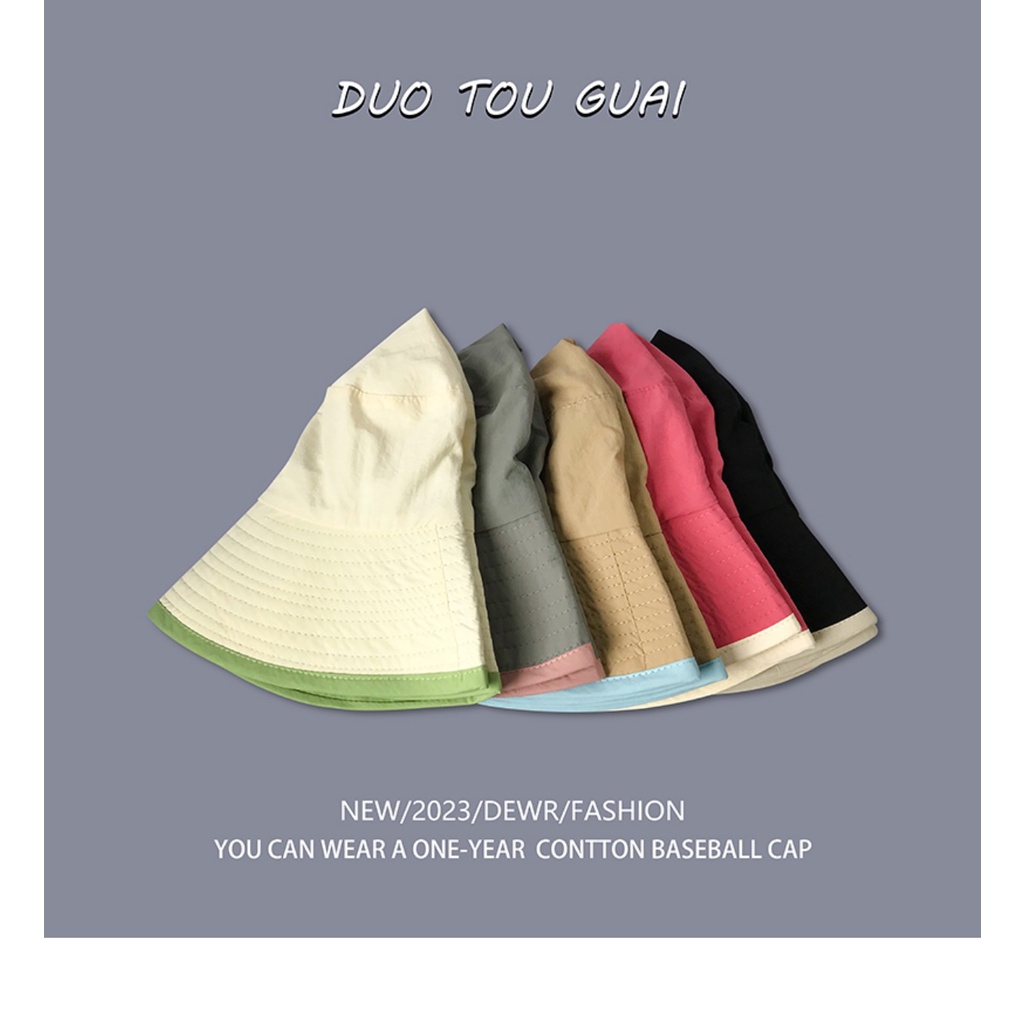 Nón Tai Bèo Vành Rộng Nhanh Khô Nhiều Màu Sắc Thời Trang Mùa Hè Phong Cách Nhật Bản Dành Cho Nữ