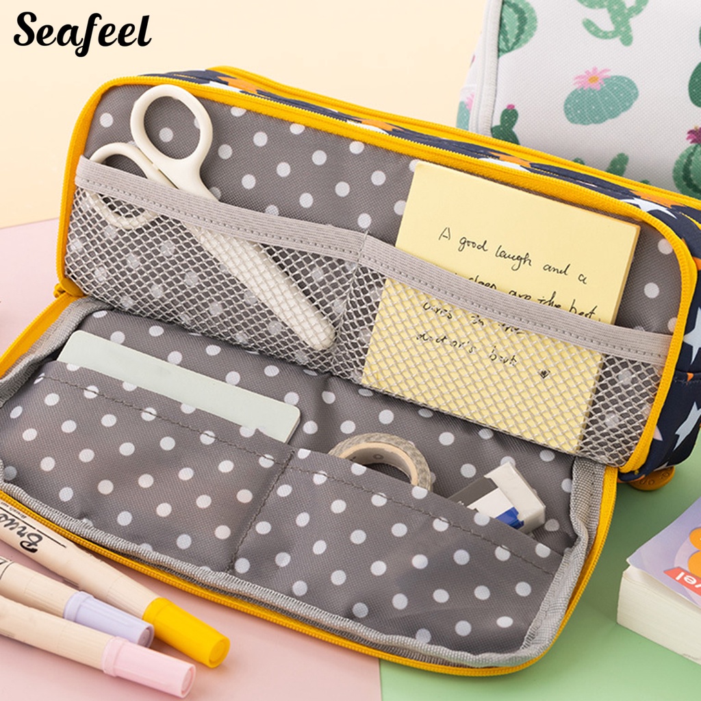 Hộp Đựng Bút Đa Năng Sức Chứa Lớn Họa Tiết Tinh Tế Phong Cách Cho Học Sinh