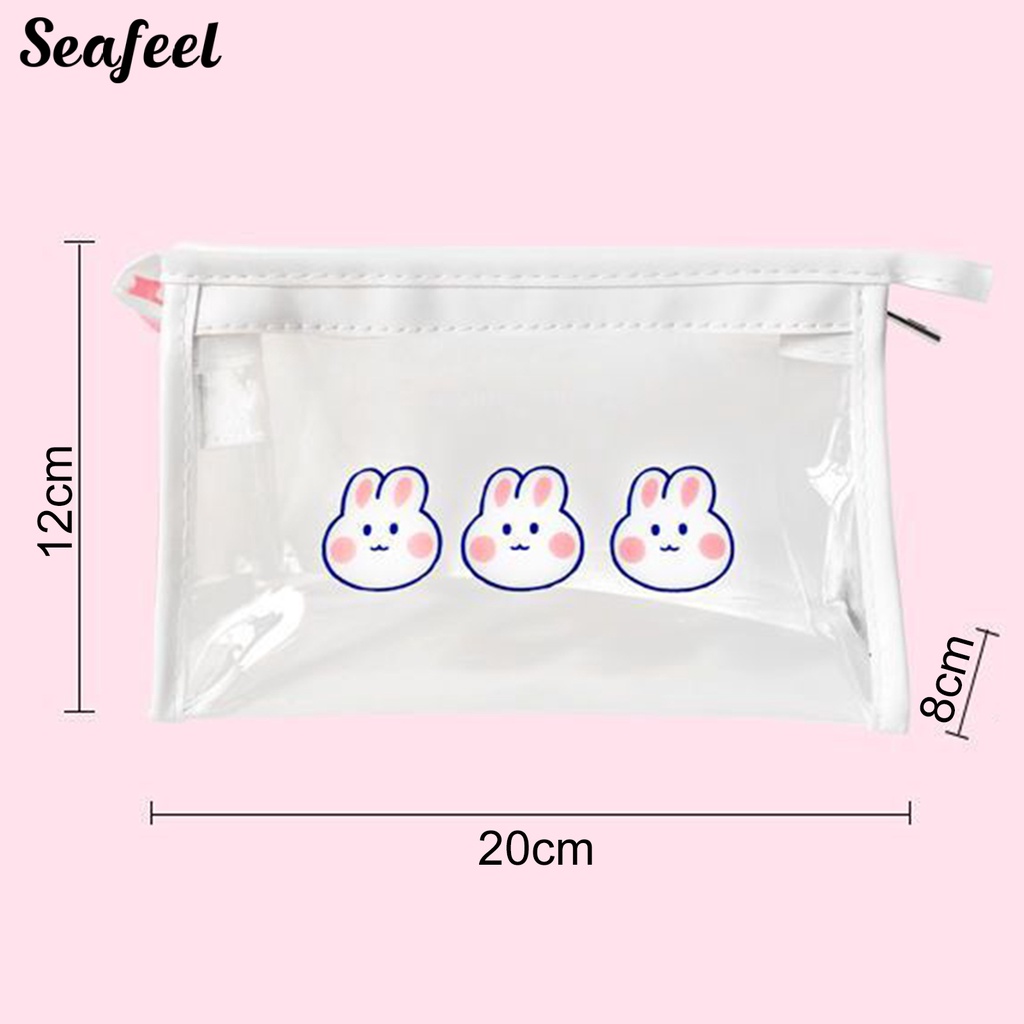 Túi Đựng Bút Trong Suốt Chống Bụi Sức Chứa Lớn In Họa Tiết Hoạt Hình Dễ Thương