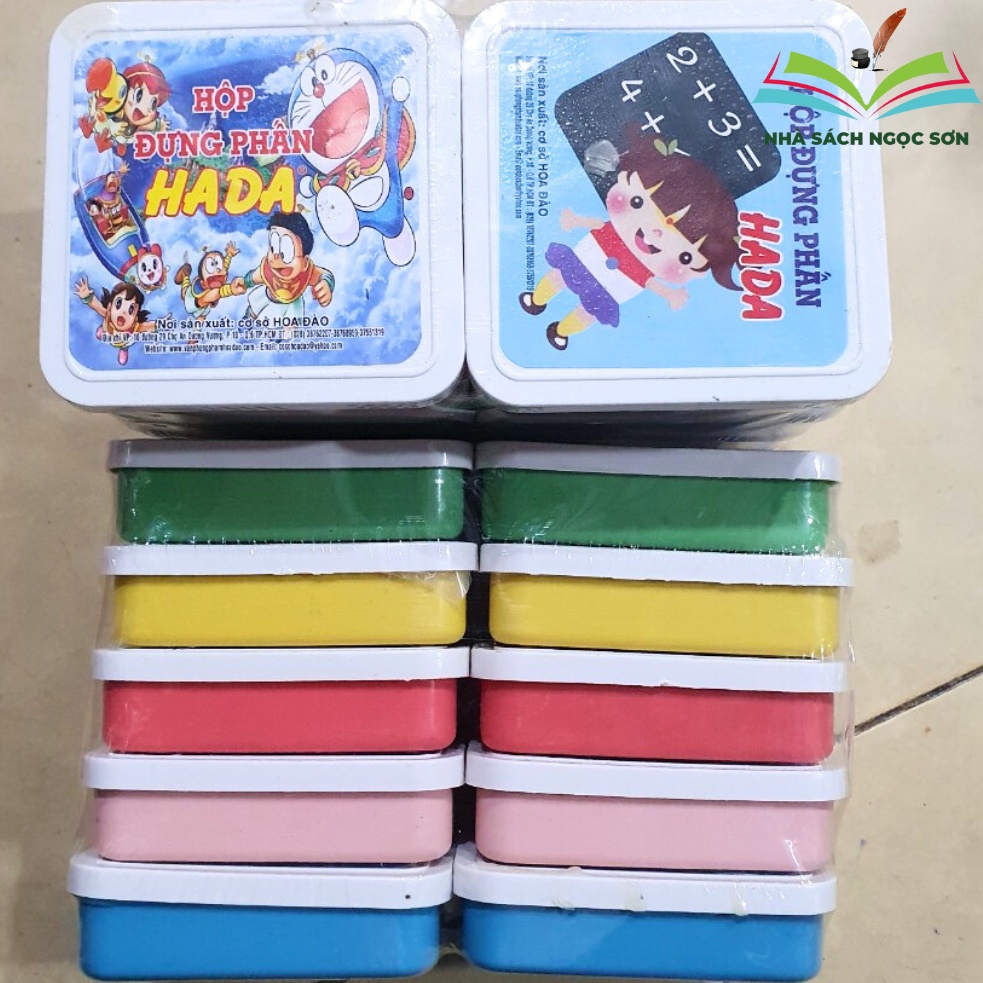 Hộp Đựng Phấn Hada Cho Bé - Gồm 4 Viên Phấn và 1 Bông Lau Bảng DCHT