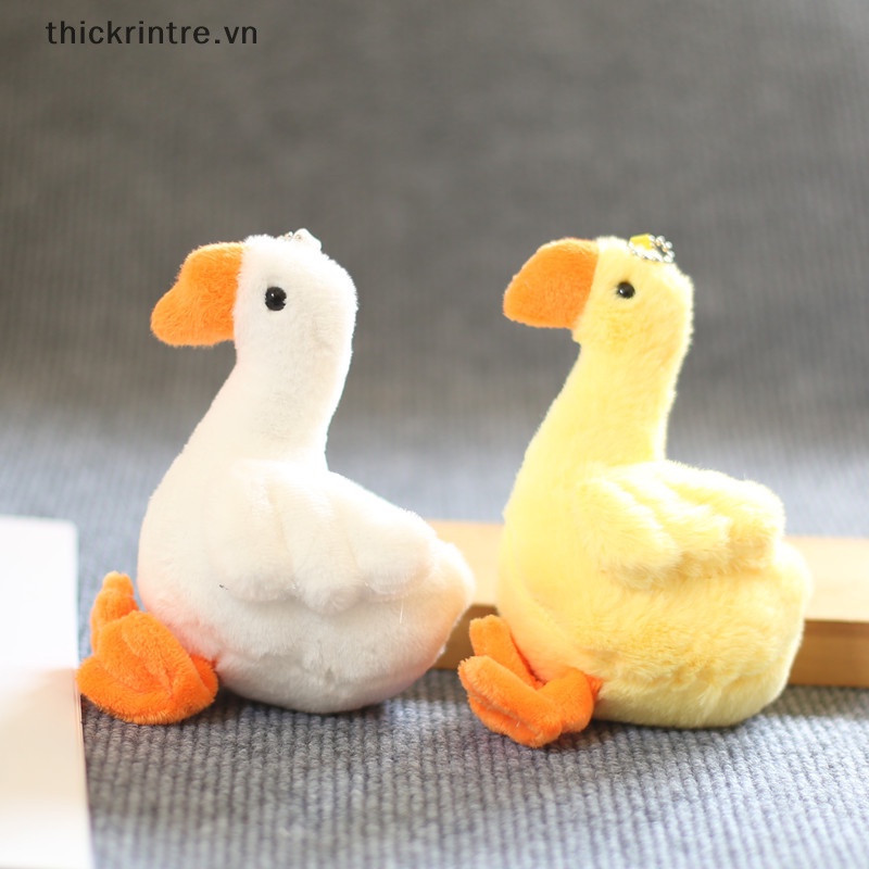 Thú Nhồi Bông Hình Con Ngỗng Màu Trắng Đáng Yêu Trang Trí Túi Xách / Móc Khóa