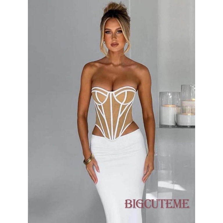 Áo Ống Màu Sắc Tương Phản Thời Trang Mùa Hè Cho Nữ