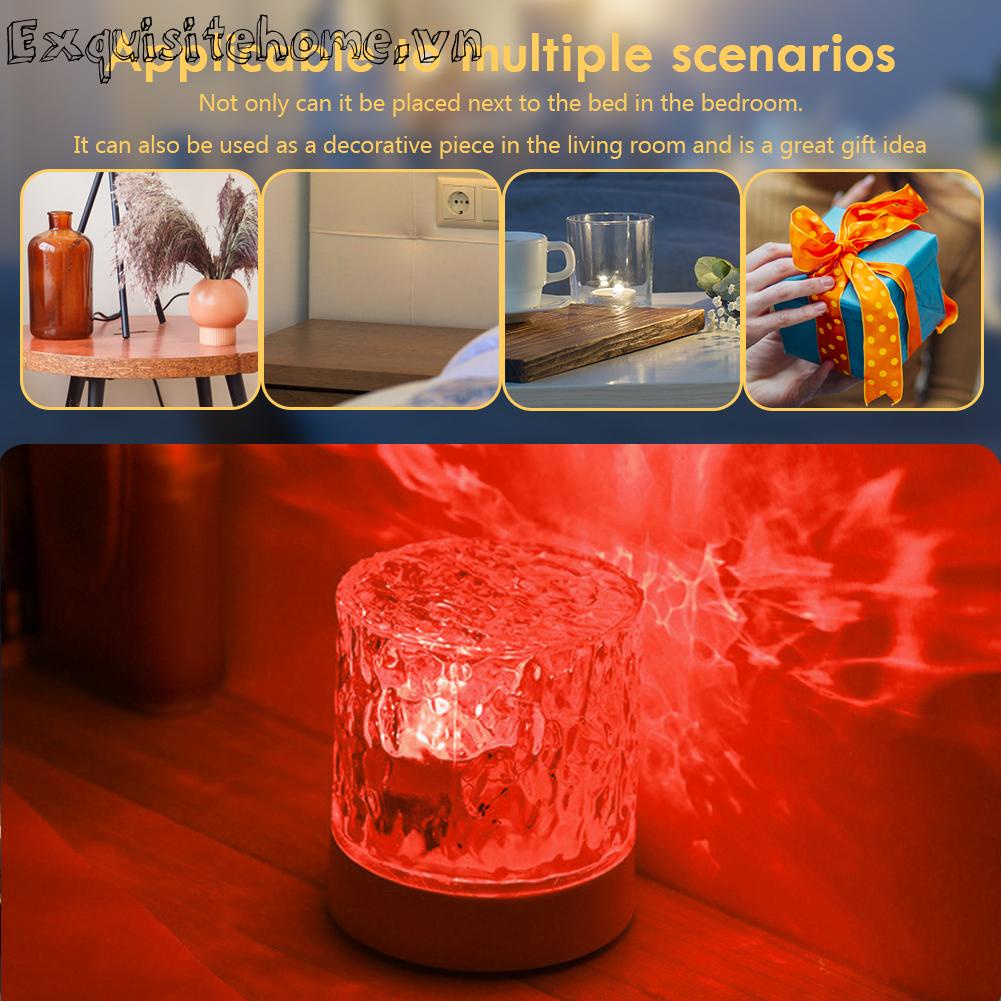 Đèn Ngủ Cảm Ứng Điều Khiển Ánh Sáng Ban Đêm Hình Sóng Nước Trang Trí Nội Thấ