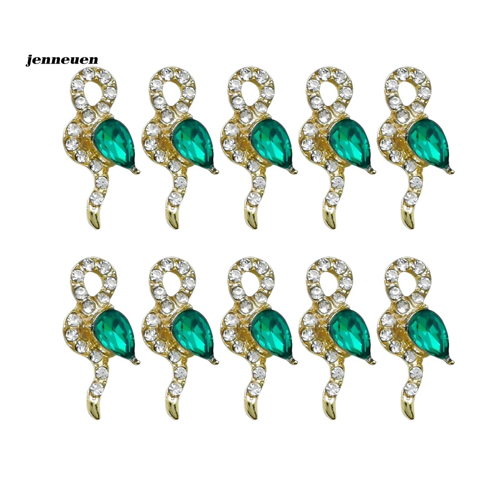 Set 10 Phụ Kiện Trang Trí Móng Nghệ Thuật Bằng Hợp Kim Đính Đá DIY