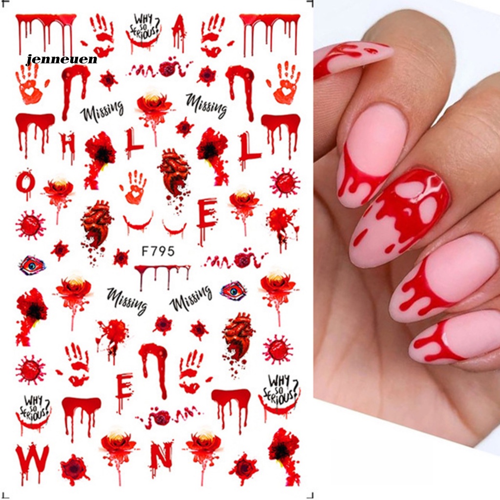 Bộ 2 Miếng Dán Móng Tay Siêu Mỏng Kinh Dị DIY