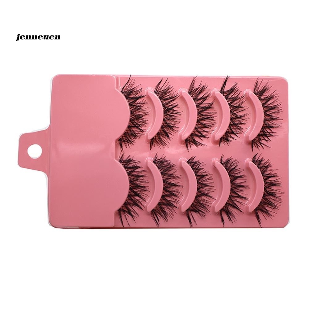 5 Cặp Lông Mi Giả Cong Dài Màu Đen Trang Điểm Chuyên Nghiệp