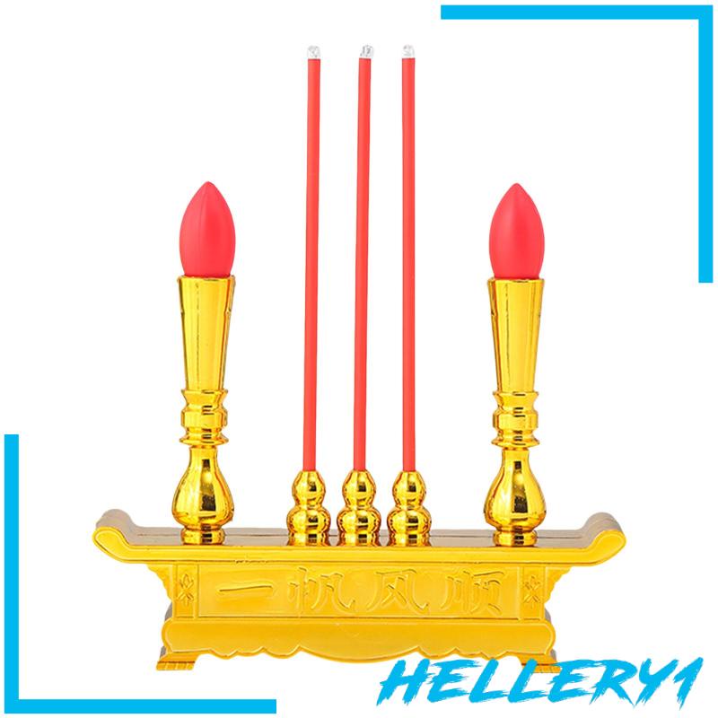 Đế Đốt Nến Điện Tử Có Đèn LED Phong Cách Phật Giáo