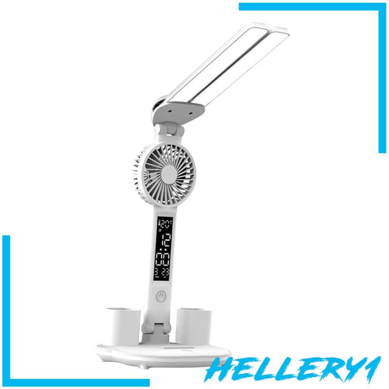Đèn LED Để Bàn 3 Mức Độ Sáng Có Thể Gập Lại Kèm Quạt Tiện Dụng Trang Trí Nhà Cửa / Văn Phòng
