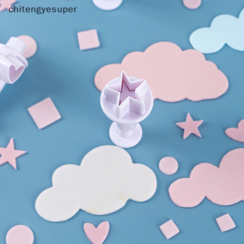 Set 3 / 4 Khuôn Cắt Đất Sét Polymer Tạo Hình Trái Tim / Ngôi Sao / Hình Học