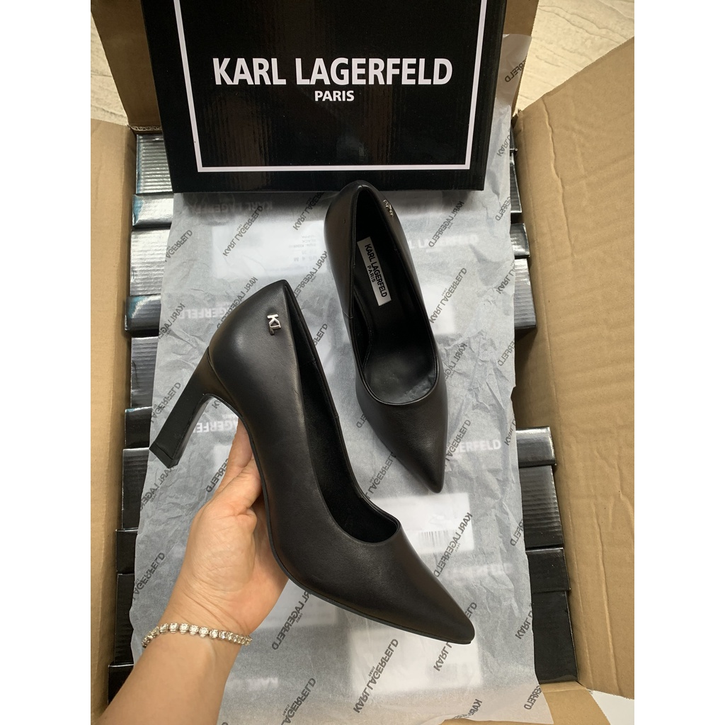 Giày CK trơn 2 đế, mũi nhọn, gót trụ 7cm