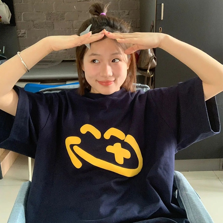 Áo Thun Cotton Tay Ngắn Dáng Rộng In Chữ VIBRATE Phong Cách Mỹ Thời Trang Mùa Hè Cho Cặp Đôi