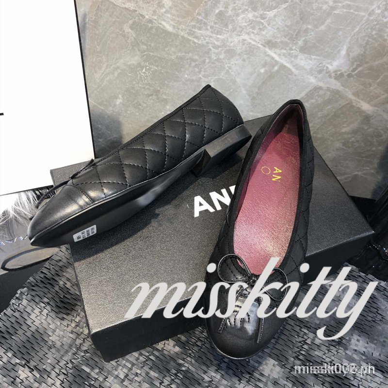 Giày Búp Bê Mũi Tròn Đính Nơ Thời Trang Cho Nữ