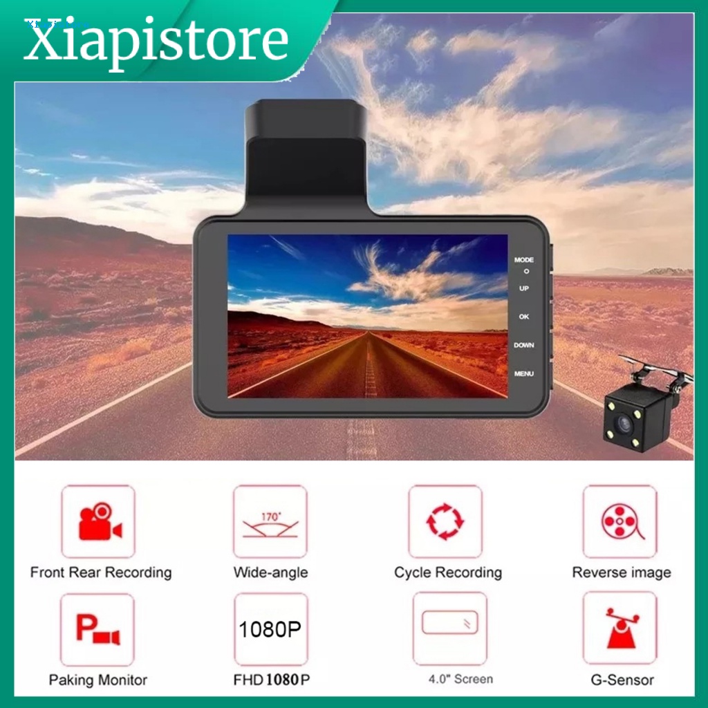 Camera Ghi Hình Cảm Ứng Góc Rộng 140 Độ 4 Inch Hỗ Trợ Thẻ TF Quay 1080P Cho Xe Hơi