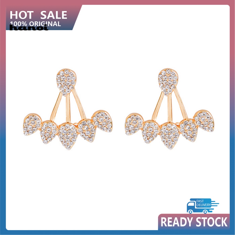 Khuyên Tai Đính Đá Hình Giọt Nước Lưng Thời Trang