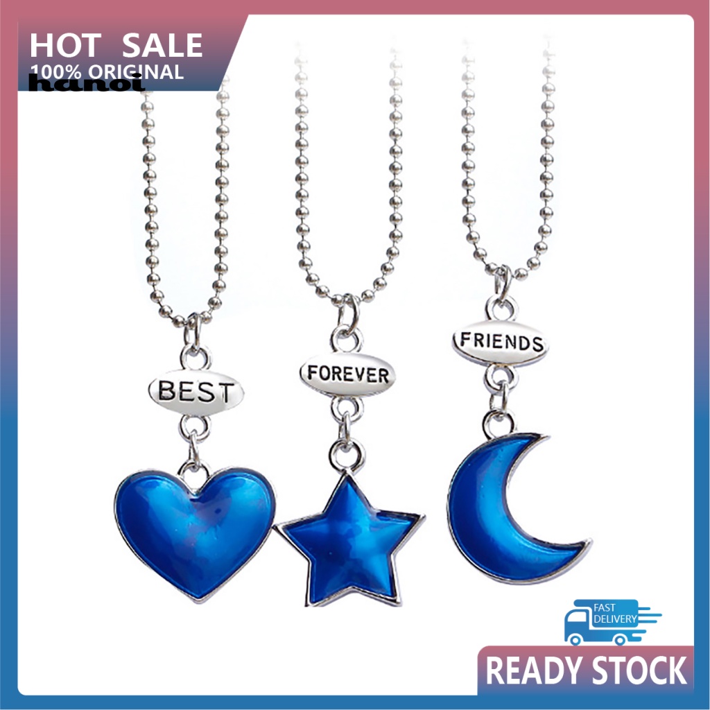Set 3 Vòng cổ MặT HìNh TráI Tim KhắC Chữ ThờI Trang Cho Nữ