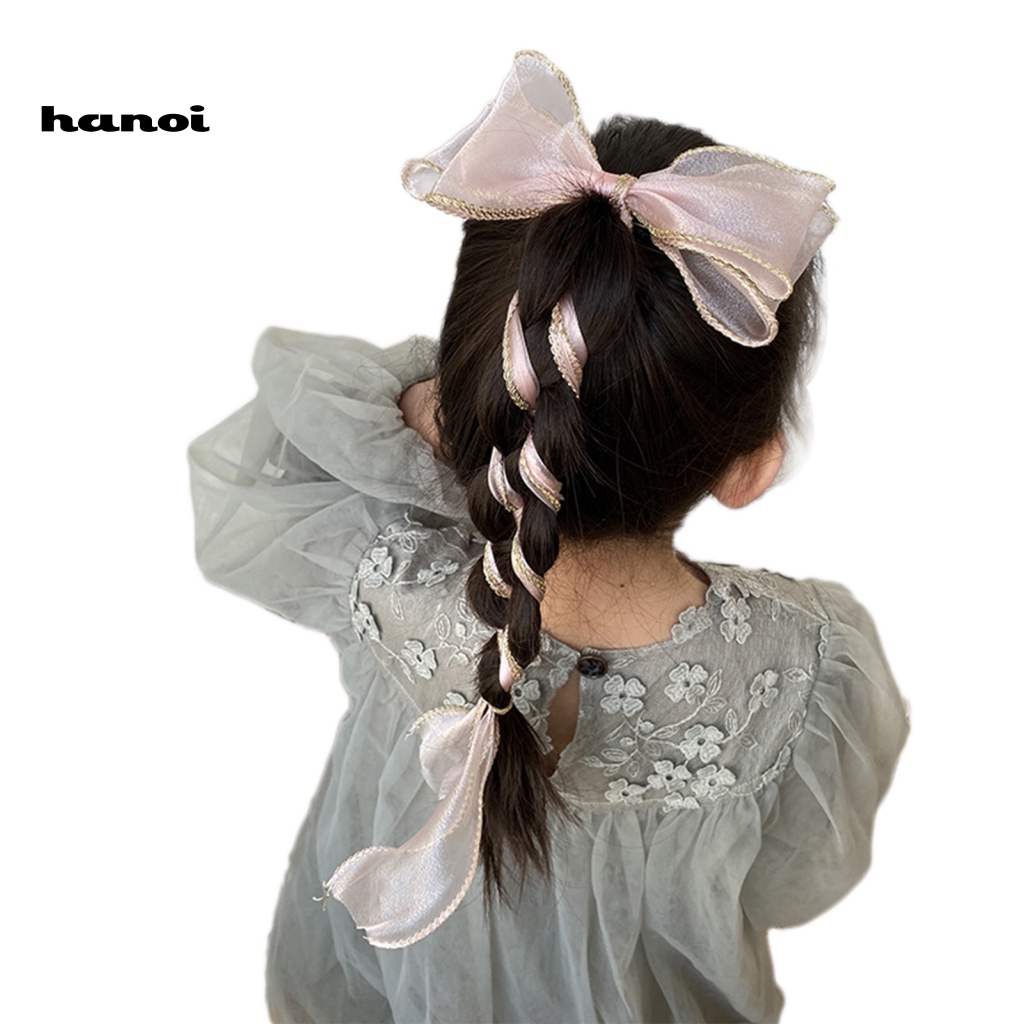 Kẹp Tóc Đính Nơ Ruy Băng Dài Phong Cách Hàn Quốc Cho Nữ