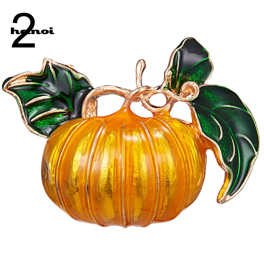 Ghim Cài Áo Hình Bí Ngô Đính Đá Phong Cách Halloween Thời Trang