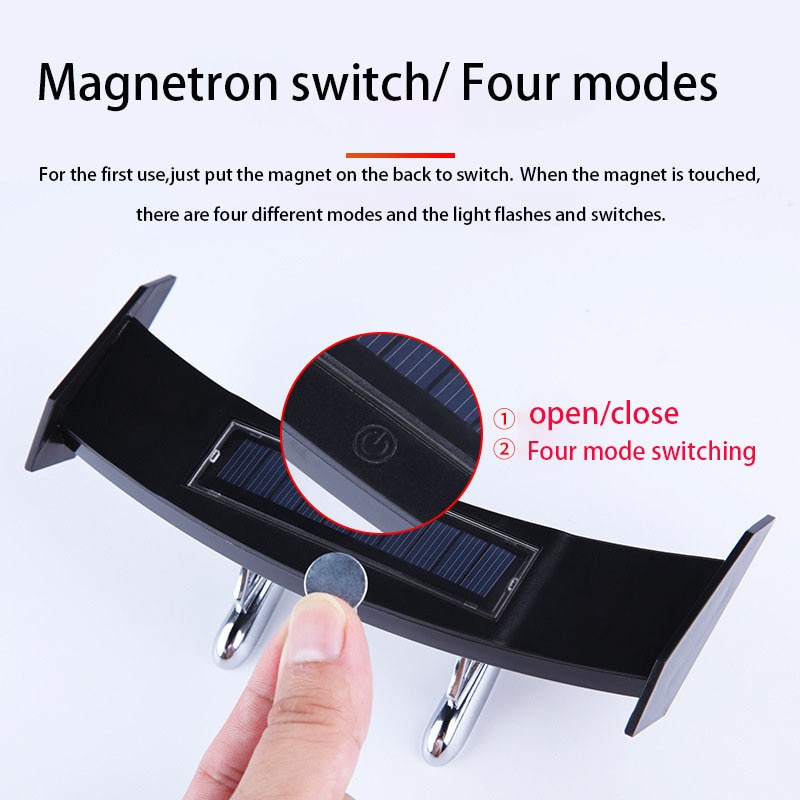 Cánh Đèn LED Cảnh Báo Gắn Đuôi Xe Hơi Cảm Biến Thông Minh Chạy Năng Lượng Mặt Trời Chống Thấm Nước